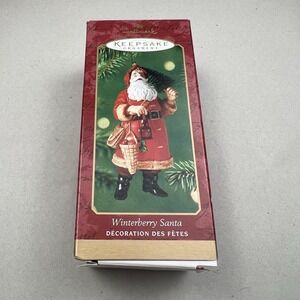 Hallmark Keepsake Winterberry Santa CHRISTMAS  Ornament 2000 New In Box